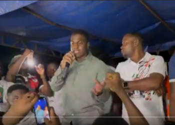 Sharaf Mahama campaigns for his dad despite setbacks caused by rains