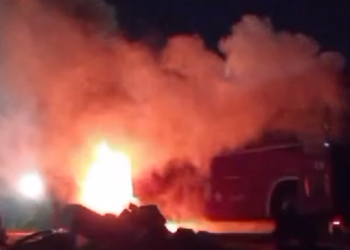 Passengers narrowly escape death as OA  bus catches fire on Accra-Kumasi  highway