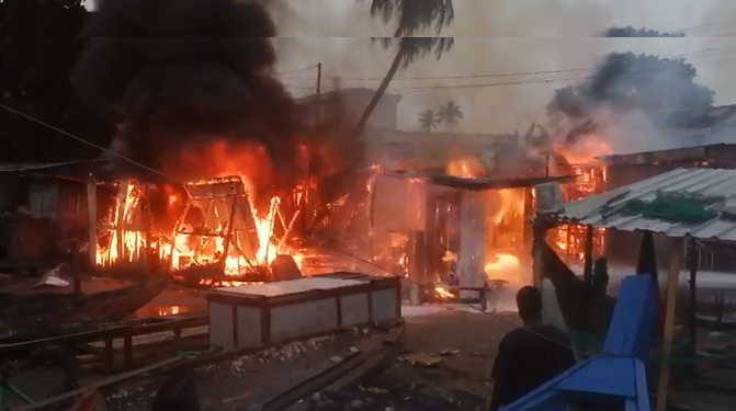  A fire outbreak destroyed more than 15 structures at Circle Odawna