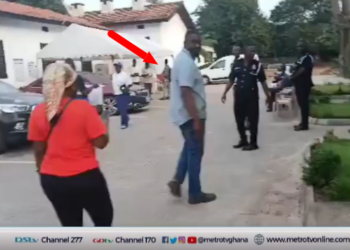 Special Voting: John Dumelo sighted at the keenly contested AWW constituency