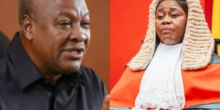 Revealed – Mahama expresses displeasure with Chief Justice Torkornoo